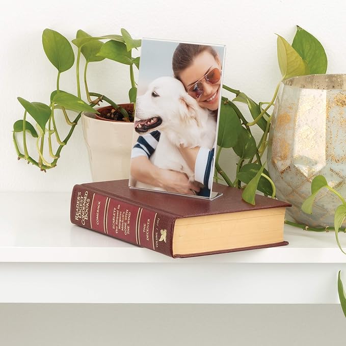 Snap 12 count 4"x6" Clear Acrylic Self Standing Photo Frames Perfect for Showcasing Memories in Style - Versatile and Durable Design Rectangular TableTop - Single Picture Frame (Pack of 6)