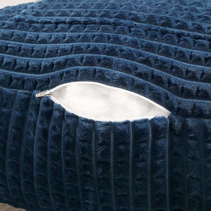 Reading Pillow with Arms for Bed Sitting,Blue Flannel | Large Supportive Backrest with Arms Helps Ease Neck,Shoulder & Arm Strain While Gaming Reading or Watching TV
