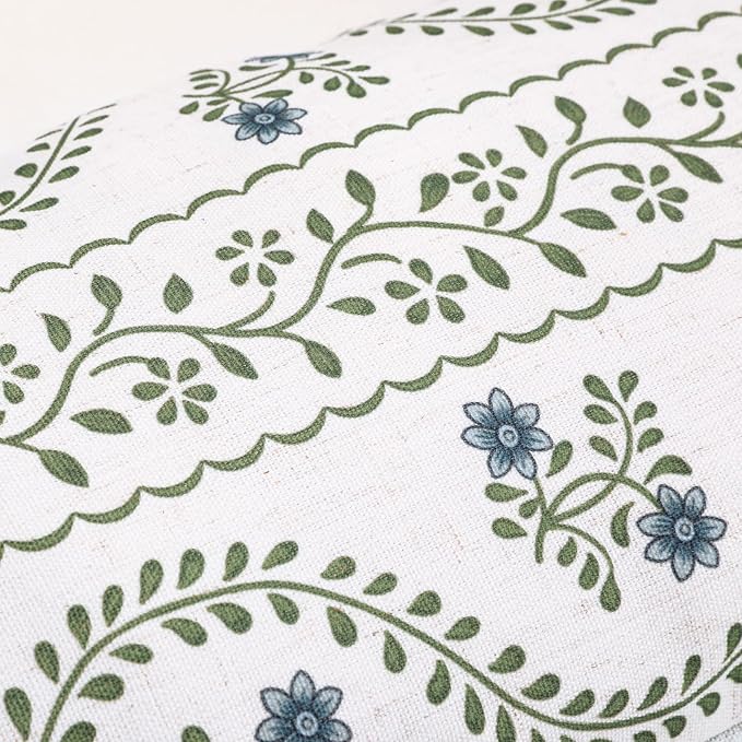 ISAENNE Designer Vintage Linen Throw Pillow Cover,20"x12"-Mosella D | French Elegant Rectangle Decor Pillow Cover,Concealed Zipper Design,Floral Pattern,Sofa,Bedroom,Living Room,Lounge Chairs