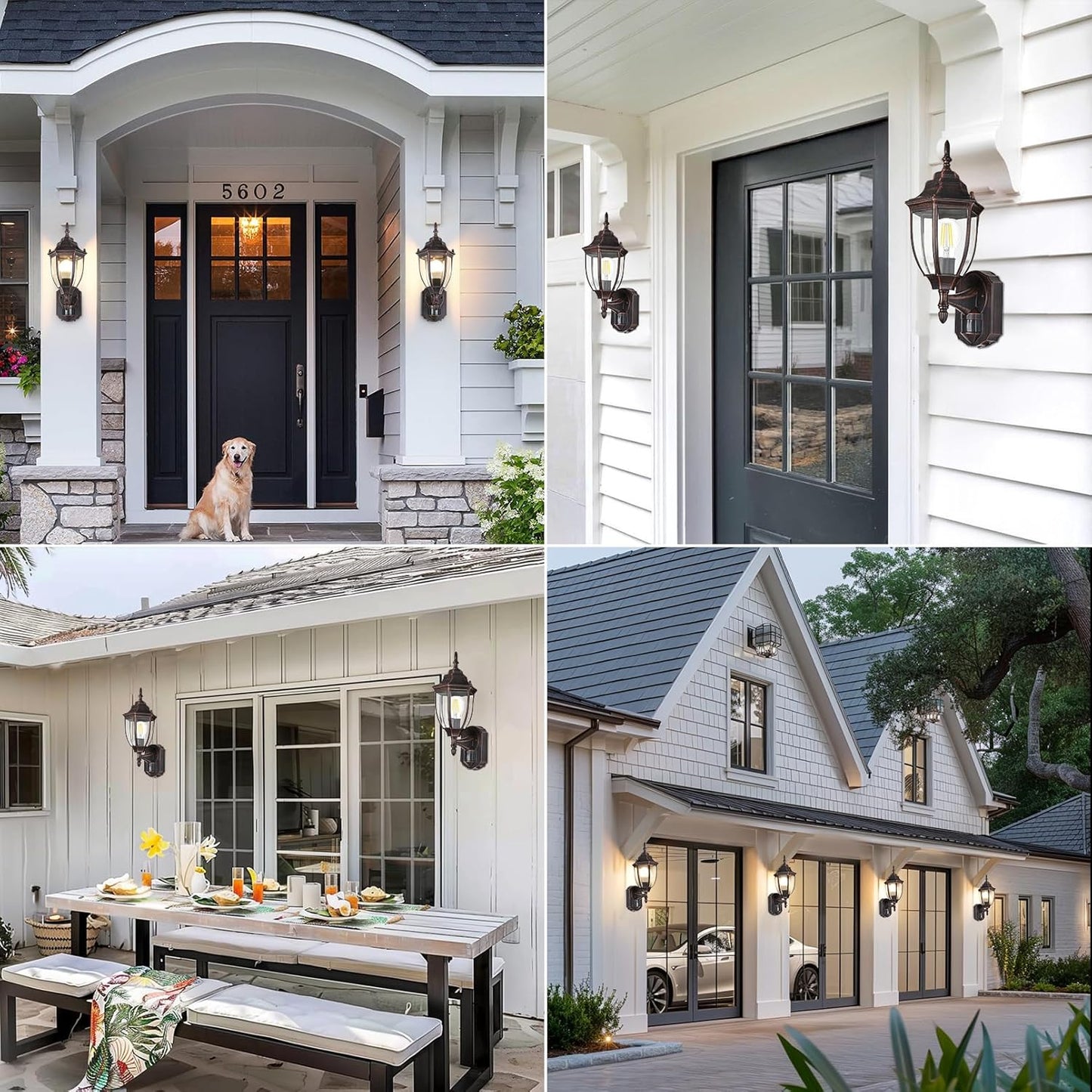 Lamomo Outdoor Wall Sconce, Dusk to Dawn Motion Sensor Light Fixtures, Exterior Aluminum Waterproof Porch Lights for Patio Front Door Garage (1 Pack)