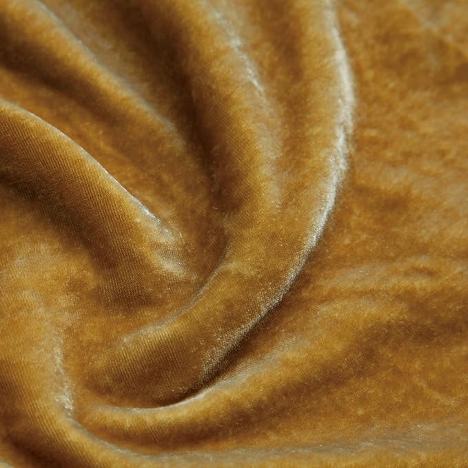 HiEnd Accents Stella Faux Silk Velvet Lumbar Pillow, 14x42 inch, Saffron, Romantic Western Modern Traditional Style Luxury Bedding, Decorative Throw Pillow