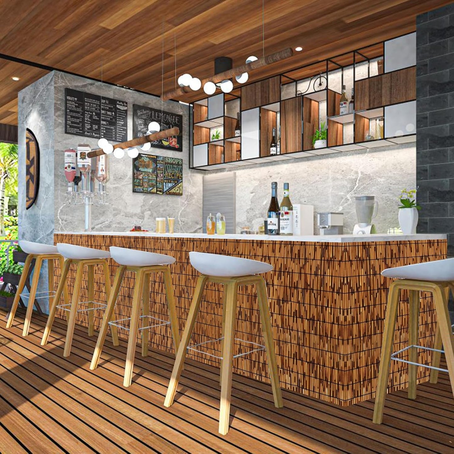 Natural Reed Fence,6FT X 16.4FT Bamboo Fencing Privacy Reed Screening for Outdoor, Gallery, Restaurant, Hotel, Patio (Brown)