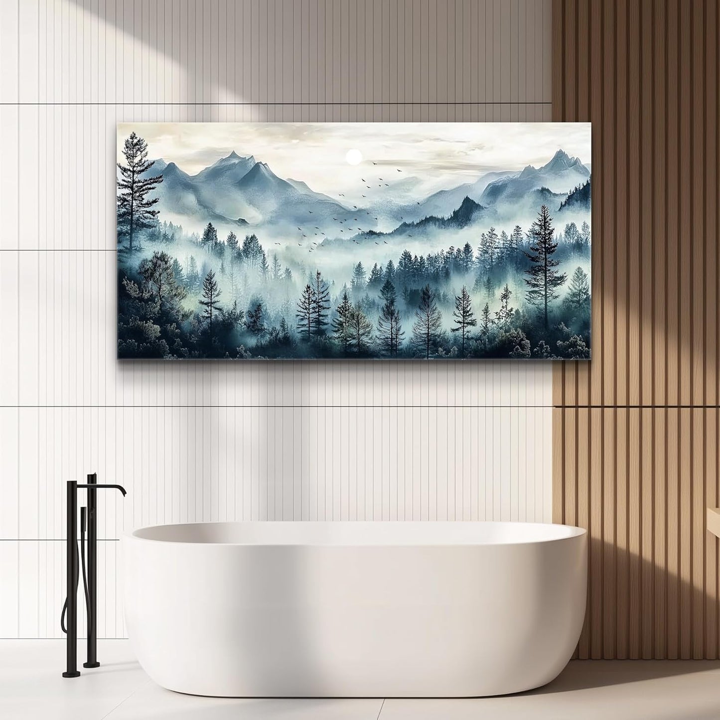 Canvas Wall Art for Living Room Wall Decor for Bedroom Office Wall Decoration Foggy Forest Painting Artwork Room Aesthetic Home Decor 20x40 in