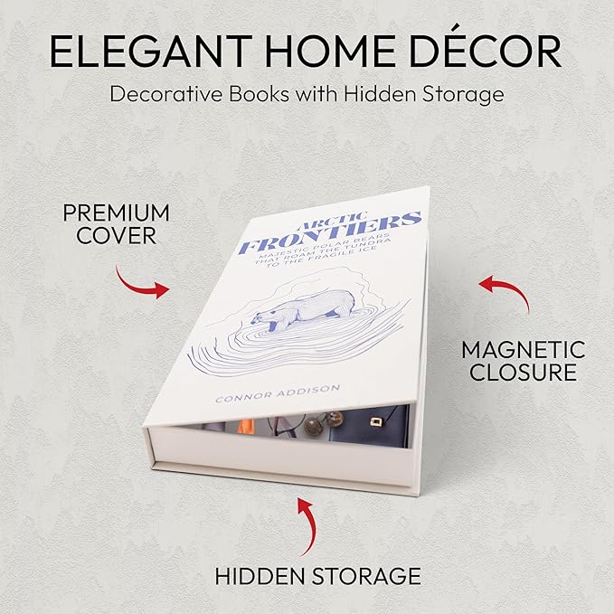 Decorative Books | White 10 Book Set with 3 Sizes | Preassembled with Hidden Storage | Perfectly Stackable for Easy Home Staging | Book Decor to Elevate Your Space | Home Decor Made Simple!