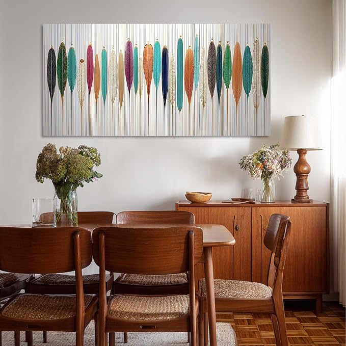 Ggaafet Indian Feather Arrow Wall Art for Living Room Canvas Painting Prints Beautiful Boho Art Deco Modern Artwork Office Bedroom Family Dining Room Decor Large