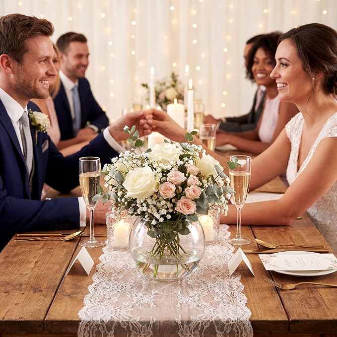 Zopeal 24 Pcs Glass Bubble Bowl Vase Bulk, Clear Round Glass Centerpiece Bowls for Wedding Table Decor, Fish Flower Bud Vase Terrarium for Event Party DIY (2.95" h X 3.94" w)
