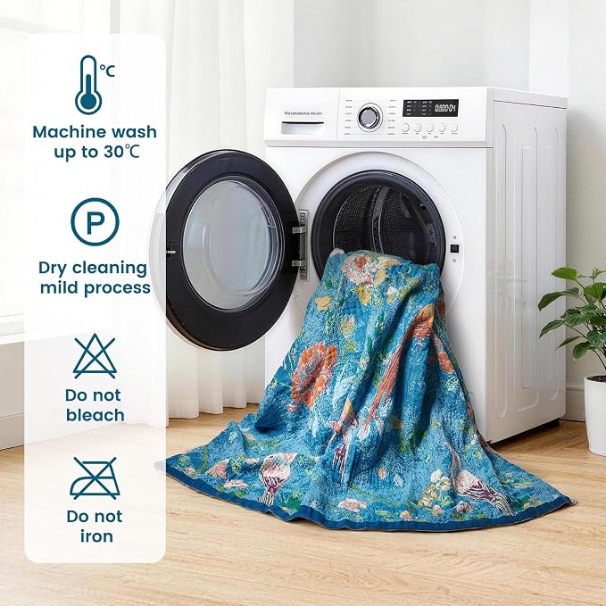 MSGKV Boho Throw Blanket for Bed 60"x80" Cotton Couch Blanket with Floral and Bird Summer Breathable Lightweight Farmhouse Twin Size Decorative Blankets for Sofa Muslin All Seasons