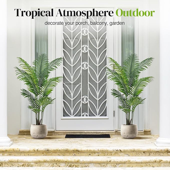 Suntee 5ft Artificial Palm Tree, 2 Pack Artificial Plants Indoor for Office Living Room, Tall Fake Trees Tropical Areca Floor Plant, Large Fake Plants Porch Garden Patio Decor