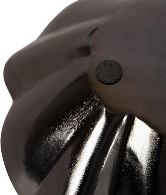 Kate and Laurel Flutte Scalloped Decorative Metal Serving Bowl; 10 x 10 x 3; Black Nickel; Modern Wavy Fruit Bowl for Kitchen Counter or Use as Tabletop Storage for an Entryway Table