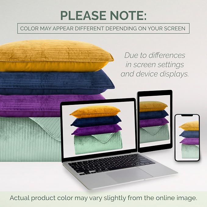 Elegant Comfort Luxury 3-Piece Velvet Corduroy Stripe Quilt Set, Ultra Soft Bedspread - Cozy Velvet Coverlet Set - 3PC Medium Weight Quilted Set with Matching Pillow Shams, King, Khaki
