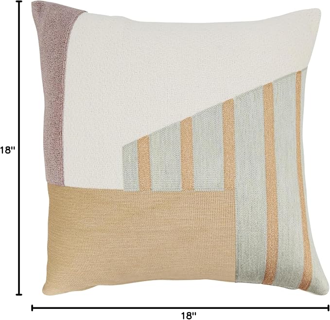 SARO LIFESTYLE Artistic Geometric Fun Down Filled Throw Pillow