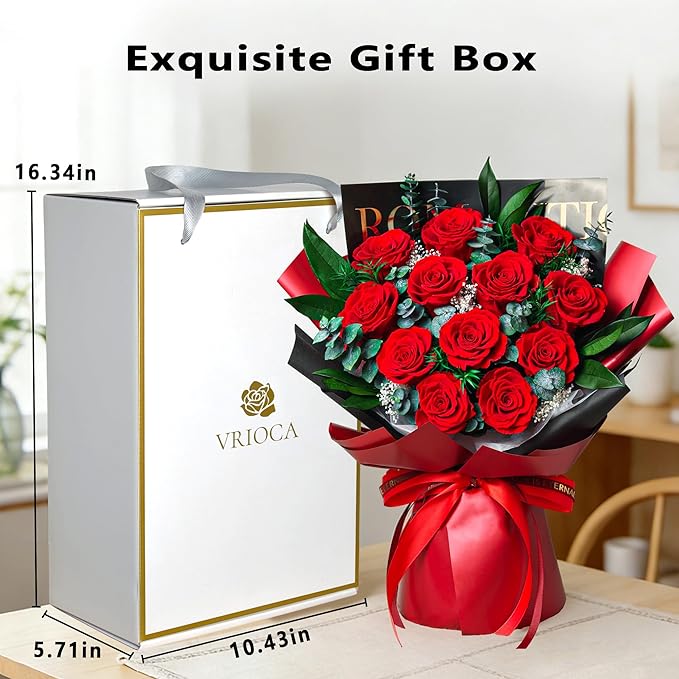 Vrioca Flowers for Delivery, Preserved Flowers Bouquets, Birthday Gifts for Women Mom
