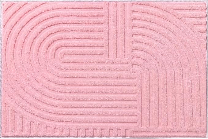 Pauwer Pink Area Rug for Girls Bedroom 2x3 Soft Fluffy Non Slip Machine Washable Rugs Arch Modern Indoor Mat Fuzzy Floor Carpet for Kids Nursery Living Room Dorm Playroom Dining Baby Home Decor