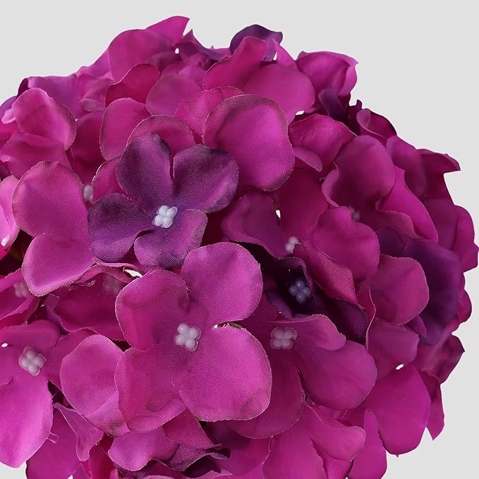 JINWOE Dark Purple Flowers for Decoration,5Pcs 20Inch Large Lifelike Silk Flowers for Indoor Bouquet Table Centerpieces Floral Arrangements Home Wedding Home