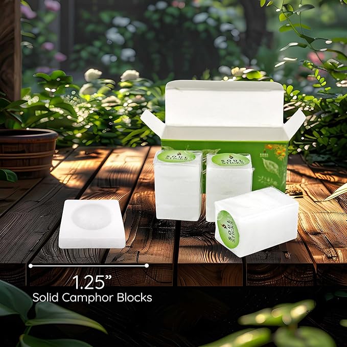 SOUL STICKS Natural Camphor Blocks,Pure Camphor Tablets for Aromatherapy & Puja - Alcanfor en Bloques, Alcanfor en Bolitas, Kapoor for Pooja (300 Grams (64 Tablets))