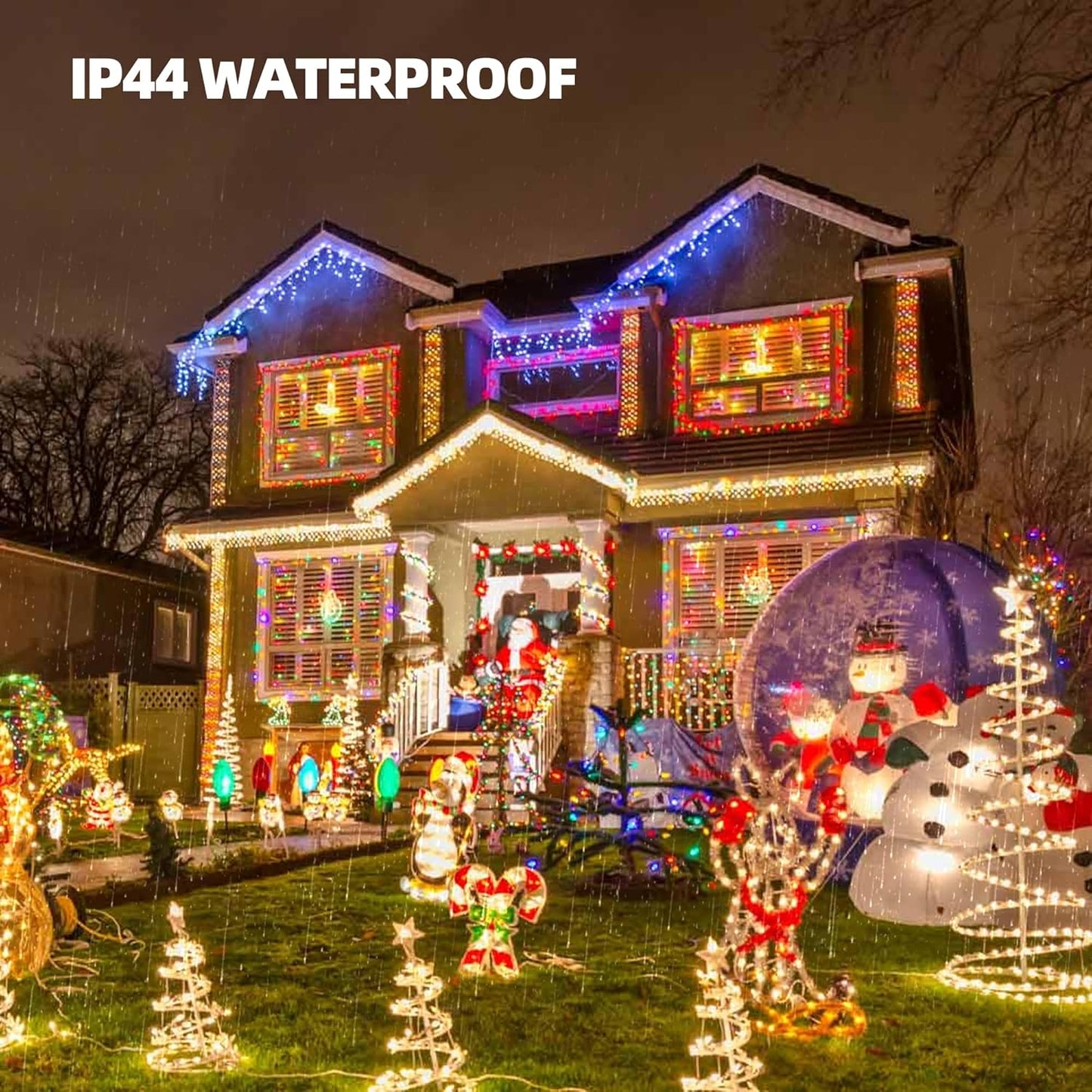 TW SHINE Outdoor Christmas Lights, 20FT 100 Count Christmas String Lights Incandescent, Waterproof Indoor Mini Christmas Tree Lights for Xmas Decorations, Multi Colored