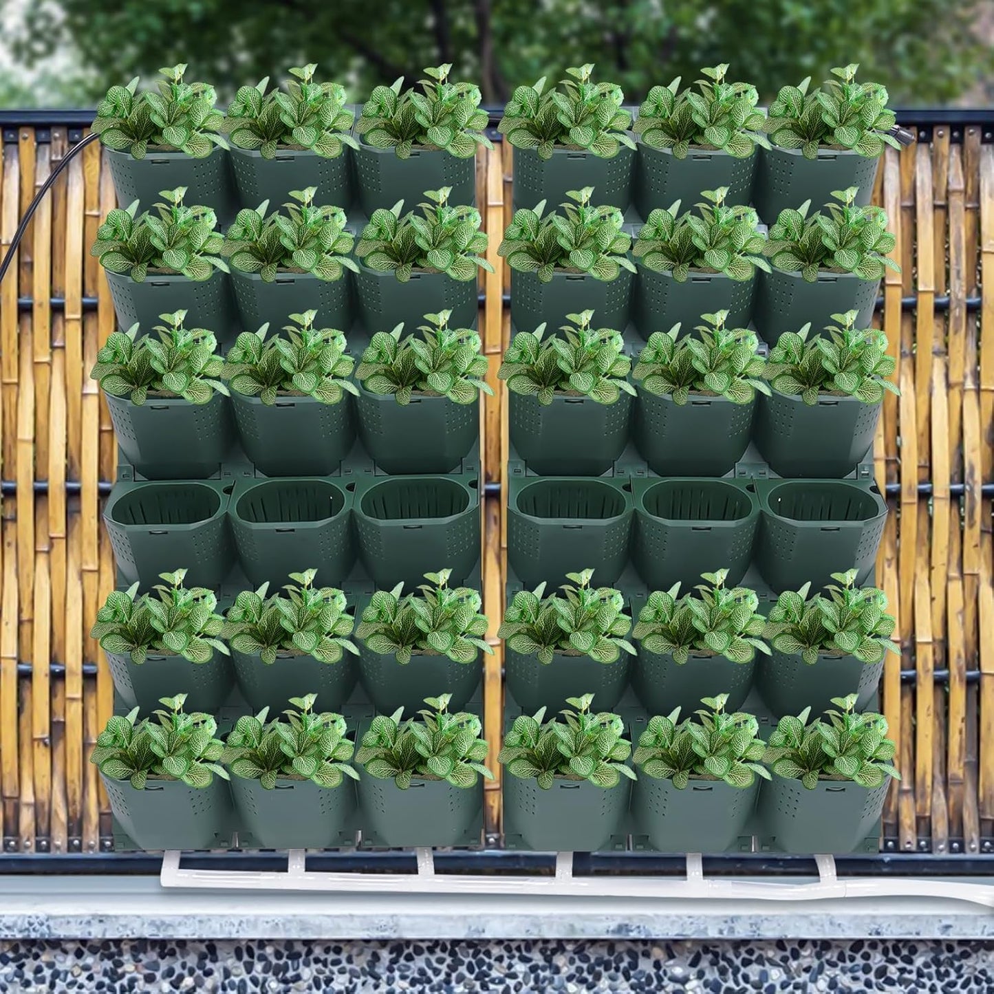 Vertical Wall Planter, Self-Watering Vertical Garden Planter Set with 36 Pots, Stackable Planters Grow Pots with Electronic Timer for Growing Veggies, Fruits, Herbs, Flowers.