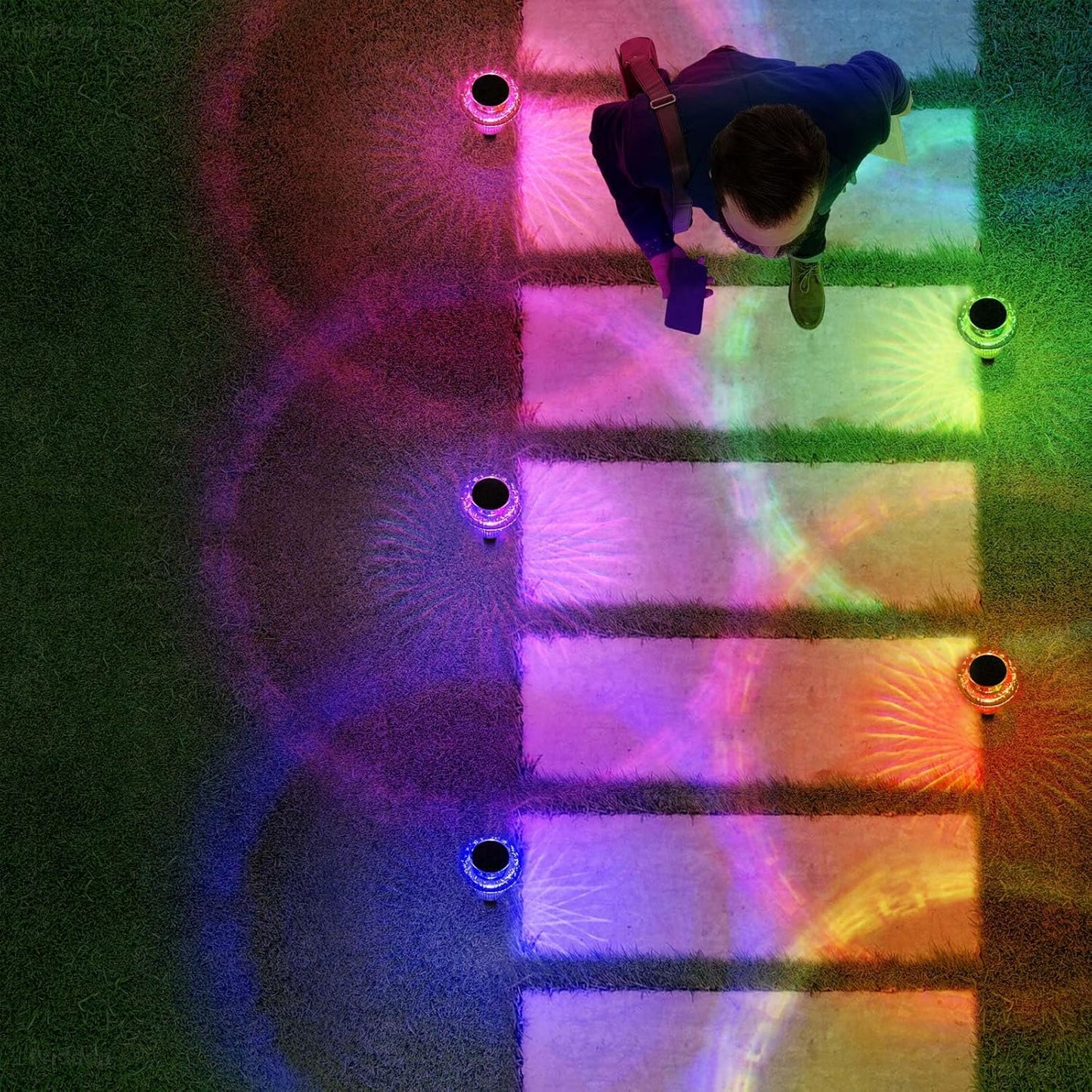 Solar Lights Outdoor Pathway Waterproof 8 Pack Color Changing LED Acrylic Mushroom Decorative Garden Lights for Yard Landscape Patio Outside Christmas Decorations