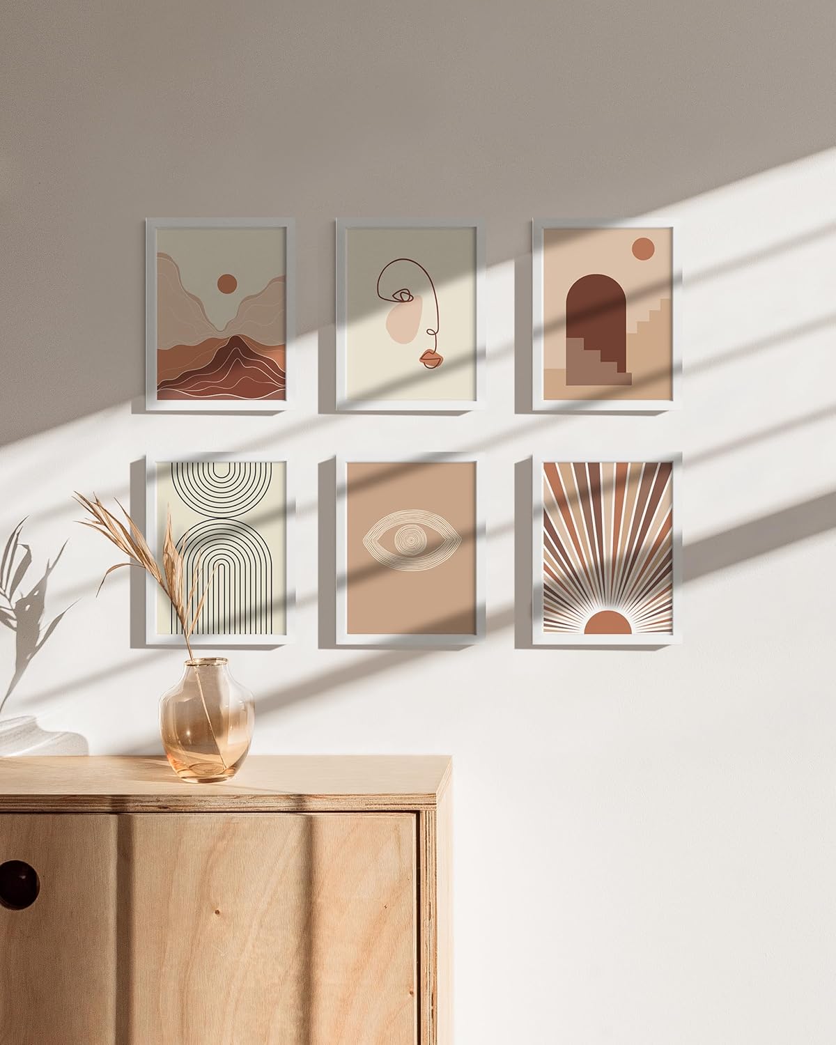 HAUS AND HUES 6x8 White Metal Picture Frames - Photo Frames 6x8 - Features Premium Aluminum, Vertical Hanging, Easel Back for Tabletop, Home, Office (6x8 in, White, Set of 6)