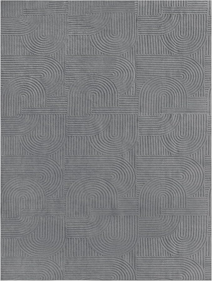 Pauwer 9x12 Washable Area Rugs for Living Room Modern Grey Solid Color Soft Fluffy Rugs for Bedroom Non Slip Boho Accent Indoor Mat Floor Carpet Cover for Kids Room Dining Room Kitchen Office