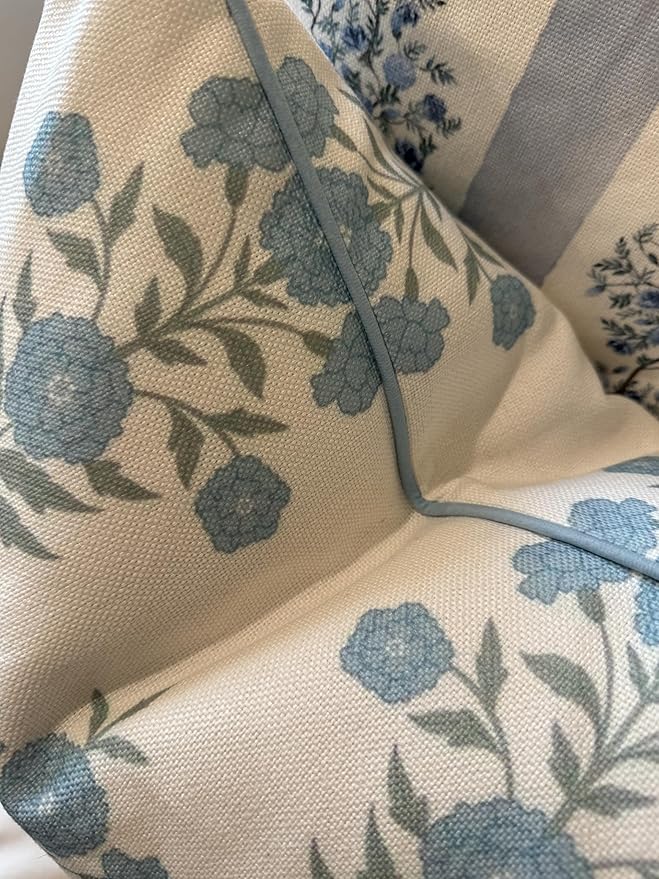 Jillien Harbor Amelia 20" x 20" Floral Throw Pillow Cover Blockprint 50 cm x 50 cm Grandmillennial Home Decor (20" x 20")