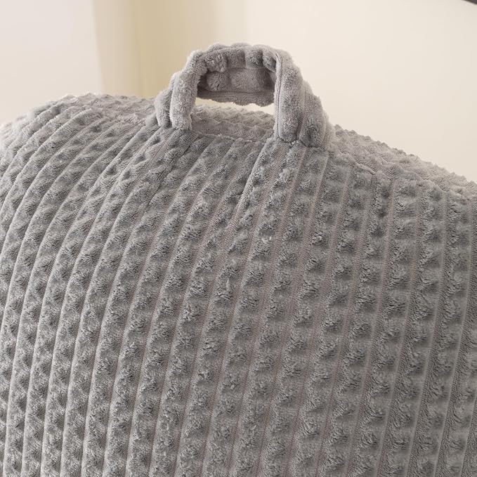 Reading Pillow with Arms for Sitting in Bed,Backrest,Gray Flannel,M | 17" Backrest with Arms Supports Back for College Students,Elbows & Forearms for Dorm Reading,Gaming,Watching TV