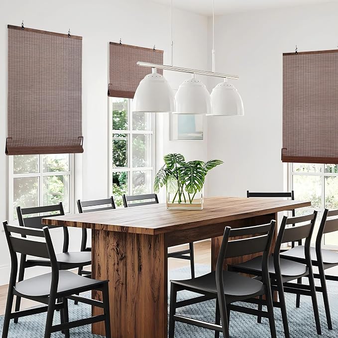ALIMOO Cordless Bamboo Blinds, Light Filtering Cordless Roll Up Window Shades for Doors Indoor Outdoor Home Patio Porch 42" W x 72" H