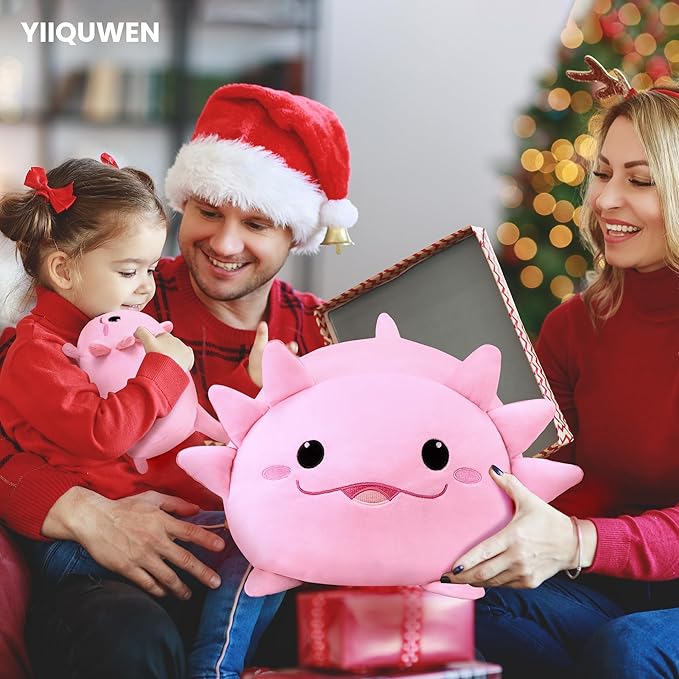 Axolotl Plush Cute Axolotl Stuffed Animal with 4 Baby Soft Pillow Valentine's, Birthday Gift for Girls Boys Kids Decor