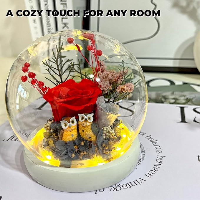 Flowers, Roses Gift - Preserved Flowers & Preserved Roses Gift for Women, Rose Arrangement that Lasts Forever โ Birthday Gift for Women,Motherโs Day &Valentine, Flower for Delivery- Ruby red