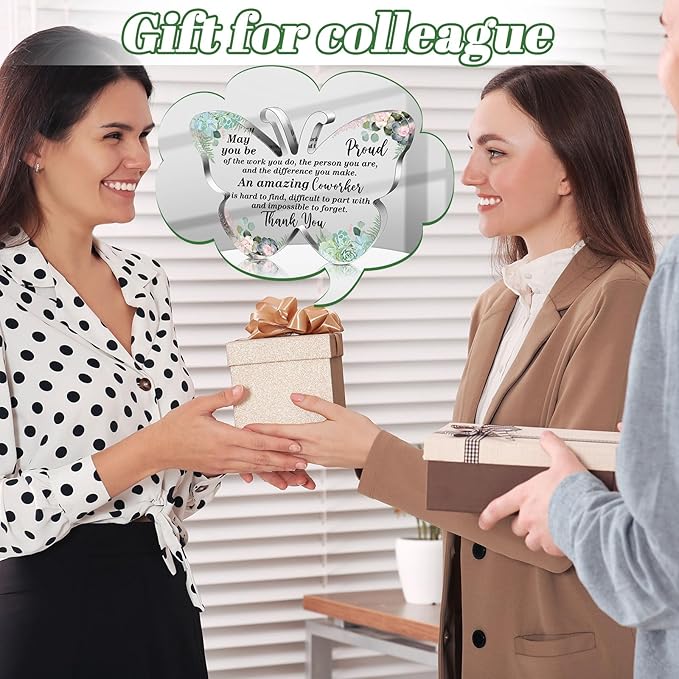 Yinder Thank You Gifts for Women Appreciation Gifts for Coworker Employee Nurse Teacher Leader Boss Inspirational Quotes Acrylic Desk Decor for Home Office Farewell Retirement