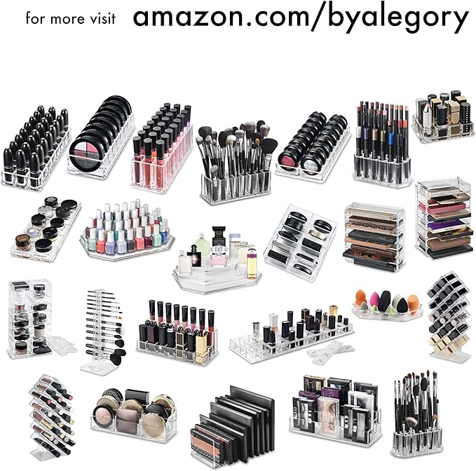 BY ALEGORY Acrylic Rollerball Perfume Organizer Beauty Scent Holder 24 Space Organization Refillable Container Tall Scented Oil Storage Display Case