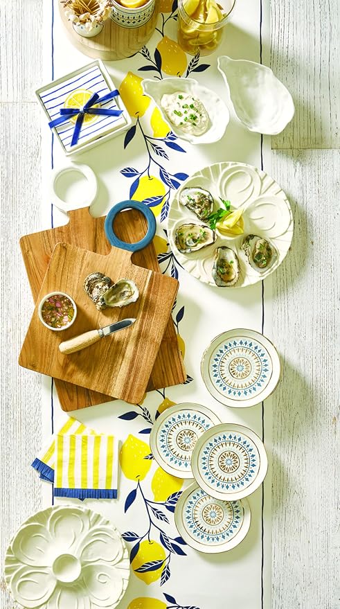 Santa Barbara Design Studios Serving Bowls - Ceramic Oyster-Shaped Bowl, Small 7.25" x 4.25", Gloss White
