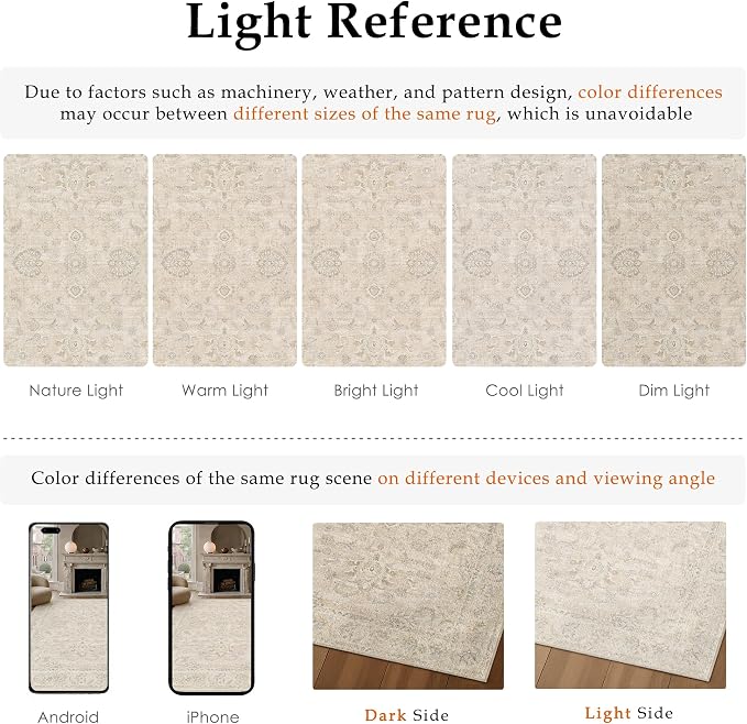 2x3 Cream Washable Area Rug for Entryway Neutral Floral Soft Non Slip Small Carpet Low Pile Distressed Door Mat for Entrance Bathroom Bedroom Indoor