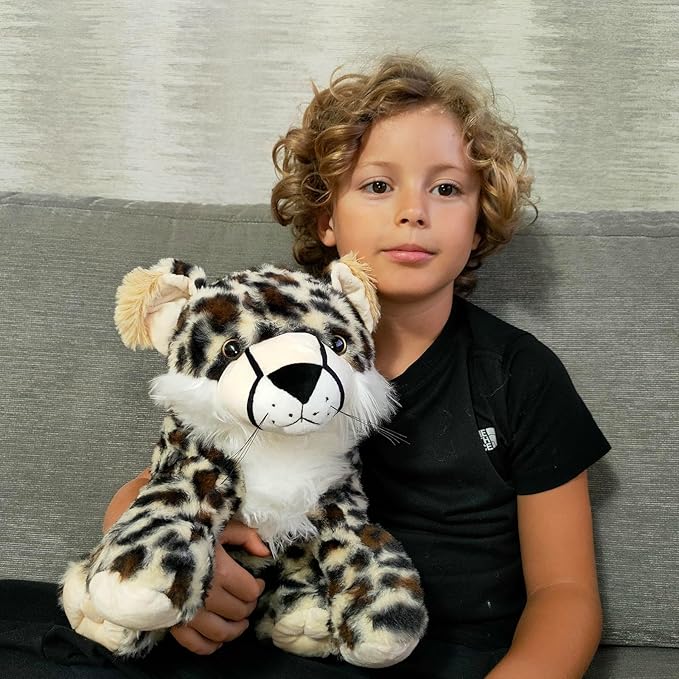 MorisMos 5Pcs Cheetah Stuffed Animal, 14 Inch Cheetah Mommy with 4 Baby, Soft Stuffed Leopard Plush Gifts for Kids, Boys, Girls, Toddler