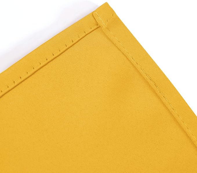 LEMOMO Yellow Blackout Curtains 66 x 63 Inch Length/Set of 2 Curtain Panels/Thermal Insulated Room Darkening Blackout Curtains for Bedroom
