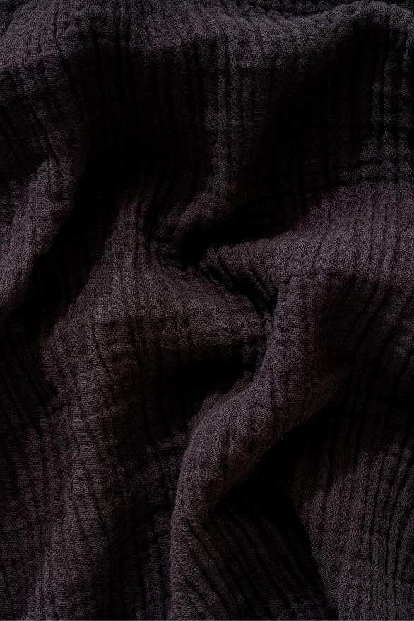 Muslin Blanket - Pure 100% Turkish Cotton Airy Soft Light Versatile Gauze Throw Blanket for Bed, Couch, Sofa (Black, Queen XL Size (95" x 95" inch))