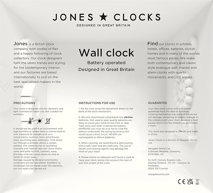JONES CLOCKS® Movie wall Clock | Retro Rectangular Clock | 10 inch | Dark Green | Cool mid-Century Designer Look for Kitchen, Living Room or Office