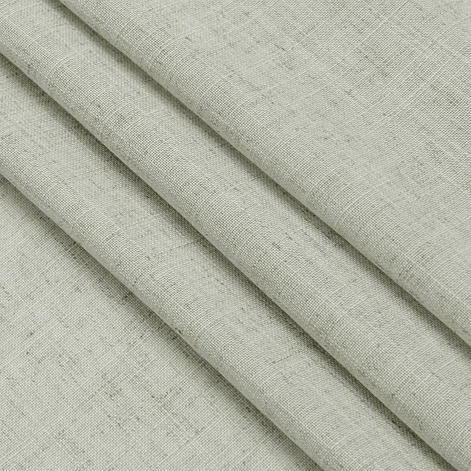 Sage Green Linen Sheer Curtains 54 Inch Length 2 Panel Set Back Tab Rod Pocket Semi Sheer Light Filtering Short Curtain Soft Elegant Aesthetic Small Window Drapes for Bathroom 52x54 Inches Long