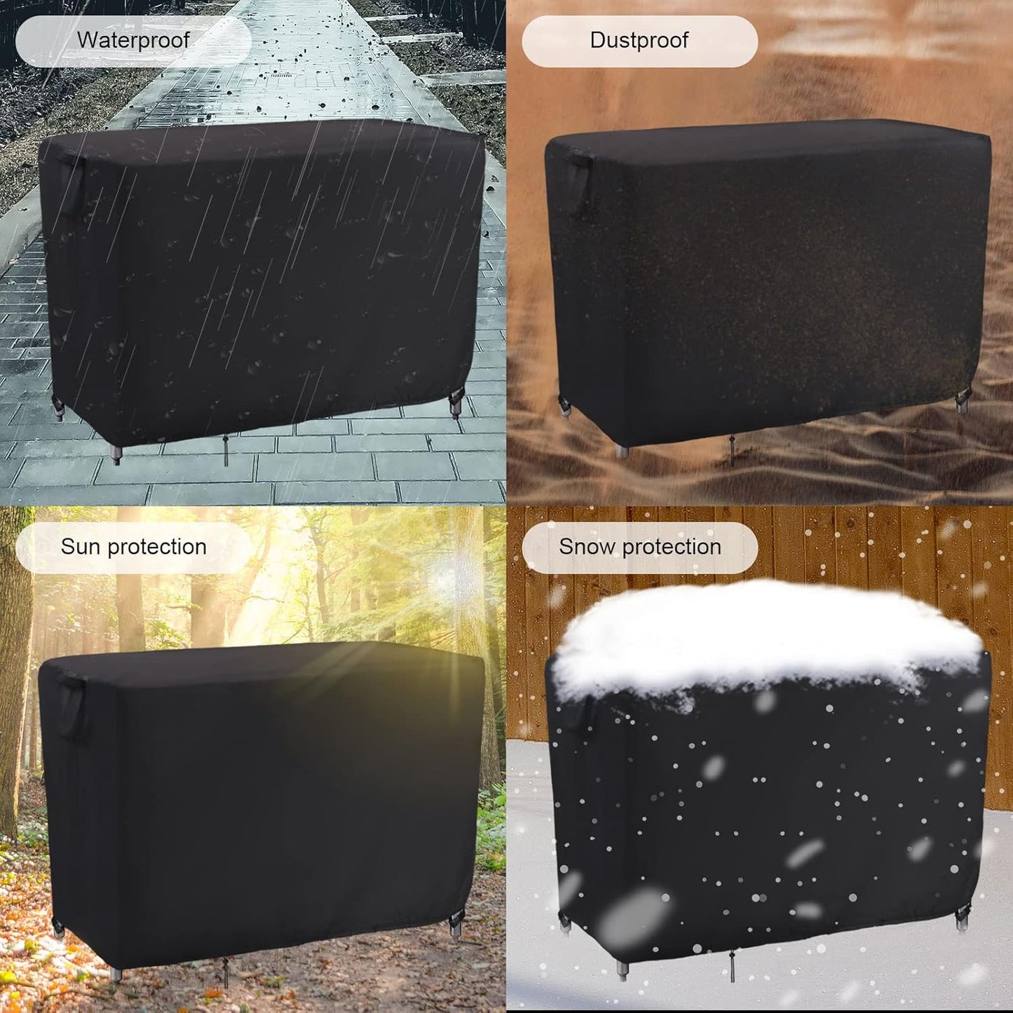 Kingling Outdoor Prep Table Covers, Waterproof Stainless Steel Table Cover Metal Table Cover Protection for Patio Kitchen Prep/Work Tables - 60''L x 24''W x 35''H