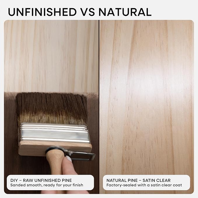 Homeforia 36 inch Wood Floating Shelves, High End Solid Natural Wood 36inch Large Floating Shelf Bathroom, Unfinished Wooden Floating Shelves for Wall, Heavy Duty Bracket, 36 X 6.5 X 1.75 in, Set of 2