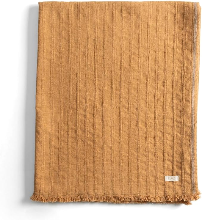 Frig Waffle Throw Blanket with Tassels - 50x66 Inch - 100% Turkish Cotton Tencel Breathable Blend Lightweight Blanket for Couch, Sofa, Bed