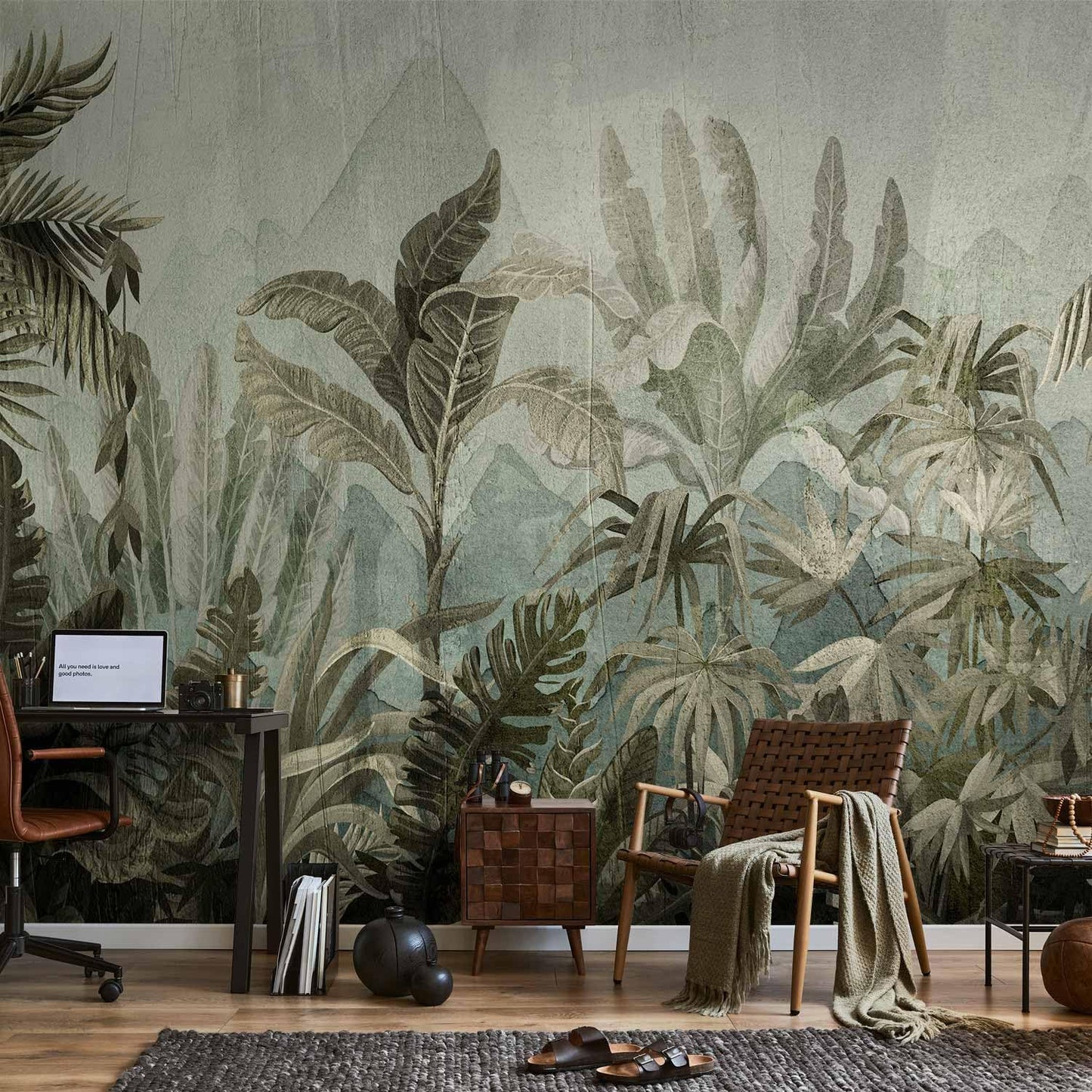 artgeist Wall Mural Leaves 177x124 in - XXL Non-Woven Wallpaper Fleece Wall Decor Photo Print Picture Image Design Nature Botanical Plants Palm Abstract b-C-0854-a-a