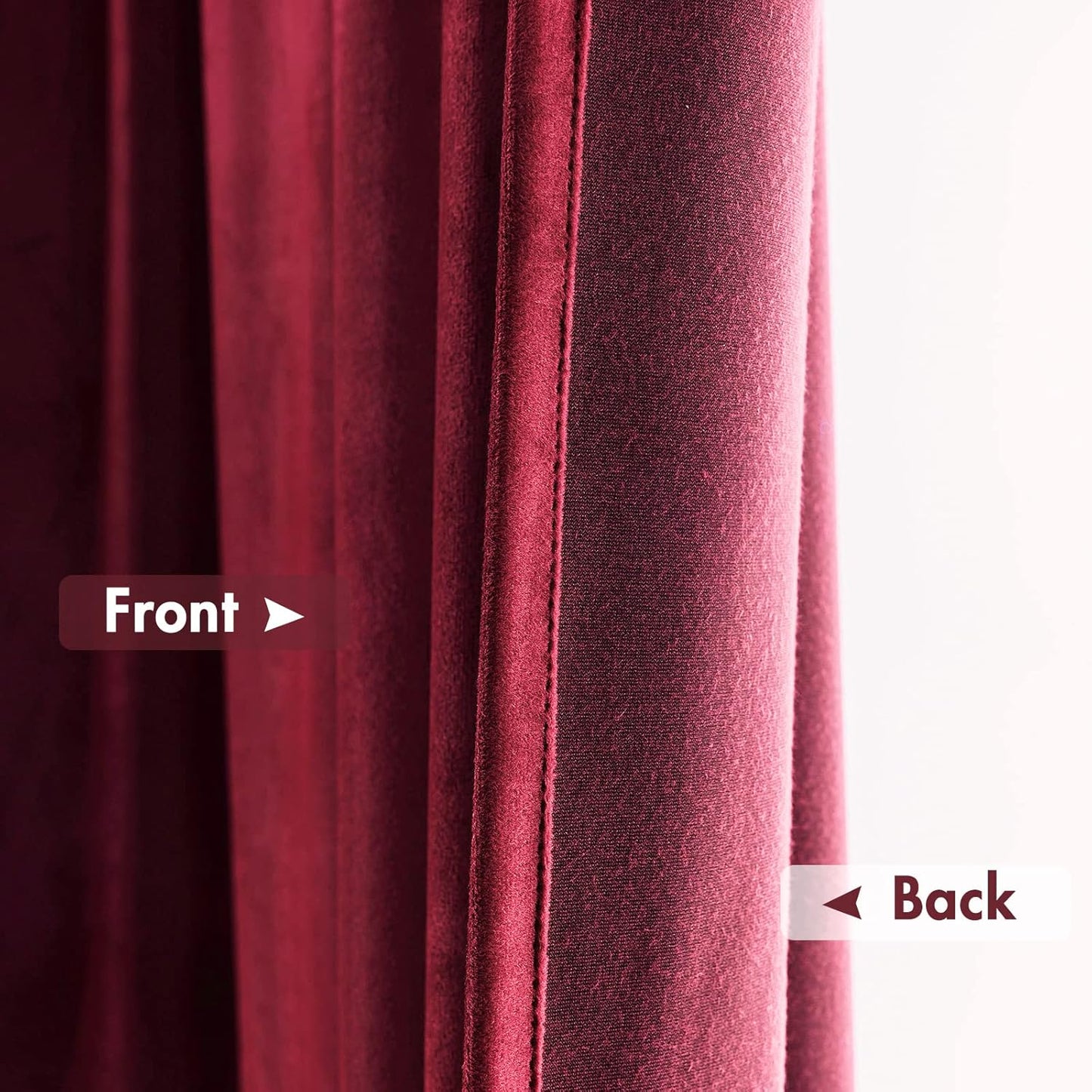 MIULEE Burgundy Velvet Curtains Thermal Insulated Blackout Curtain Christmas Drapes for Bedroom Living Room Darkening 84 Inches Long Curtains Panels Rod Pocket Set of 2