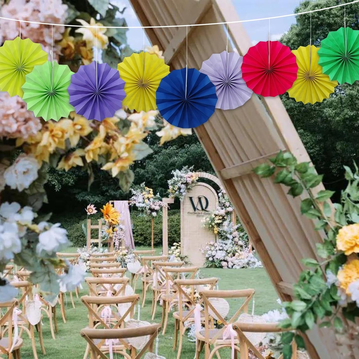 Green Graduation Party Decor,Tropical Party Decorations,Emerald Green Party Decorations,Hawaiian Themed Party Decorations,8in Hanging Paper Fans 30 Color DIY Set (Clear Green)