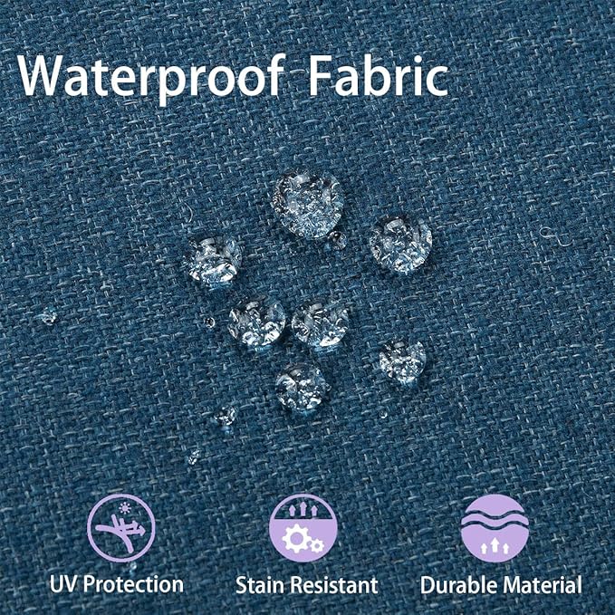 FUNHOME Waterproof Outdoor Throw Pillow Covers Set of 2,Home Decor for Garden Patio Furniture,Couch,Sofa 18 x18 Inch Decorative Pillows Cover Only,NO Insert(Denim Blue)