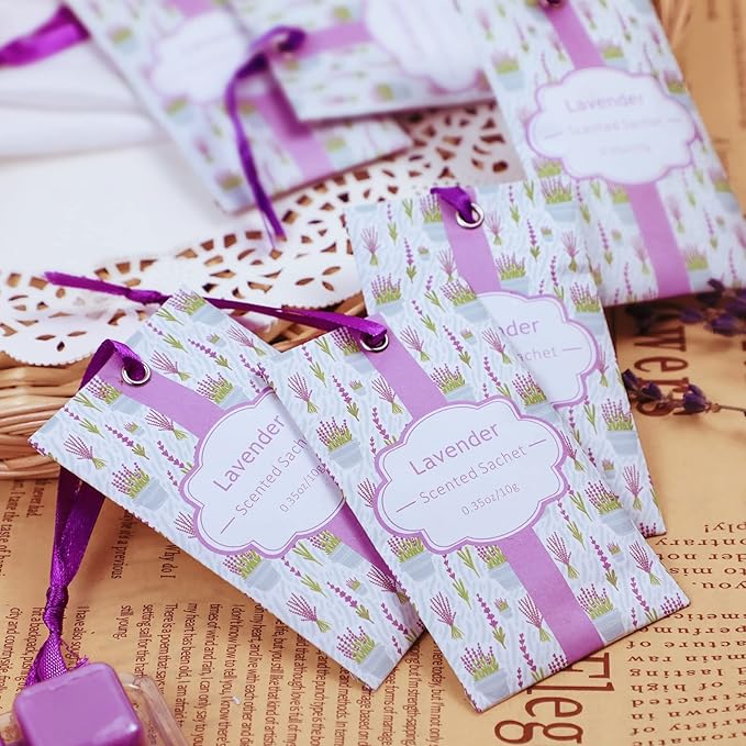 SCENTORINI Sachets for Drawers and Closets, Long-Lasting Lavender Sachets Bags, Pack of 14, Home Fragrance Sachet for Wardrobe, Luggage, Suitcases, Handbags, Small Space