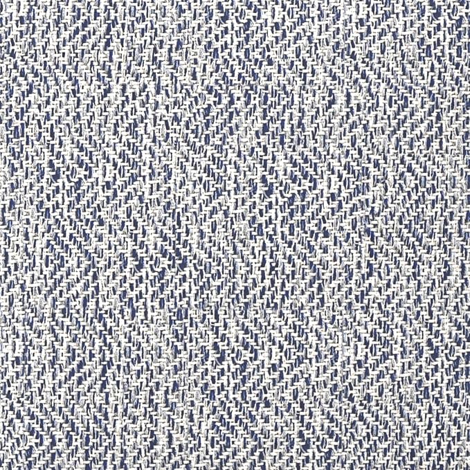SIMPLIHOME Nate Square Pouf - 18 inch Wide Upholstered Handwoven Cotton Ottoman in Blue, Boho Footstool or Extra Seating for Living Room or Bedroom with Polystyrene EPS Beads, Assembled