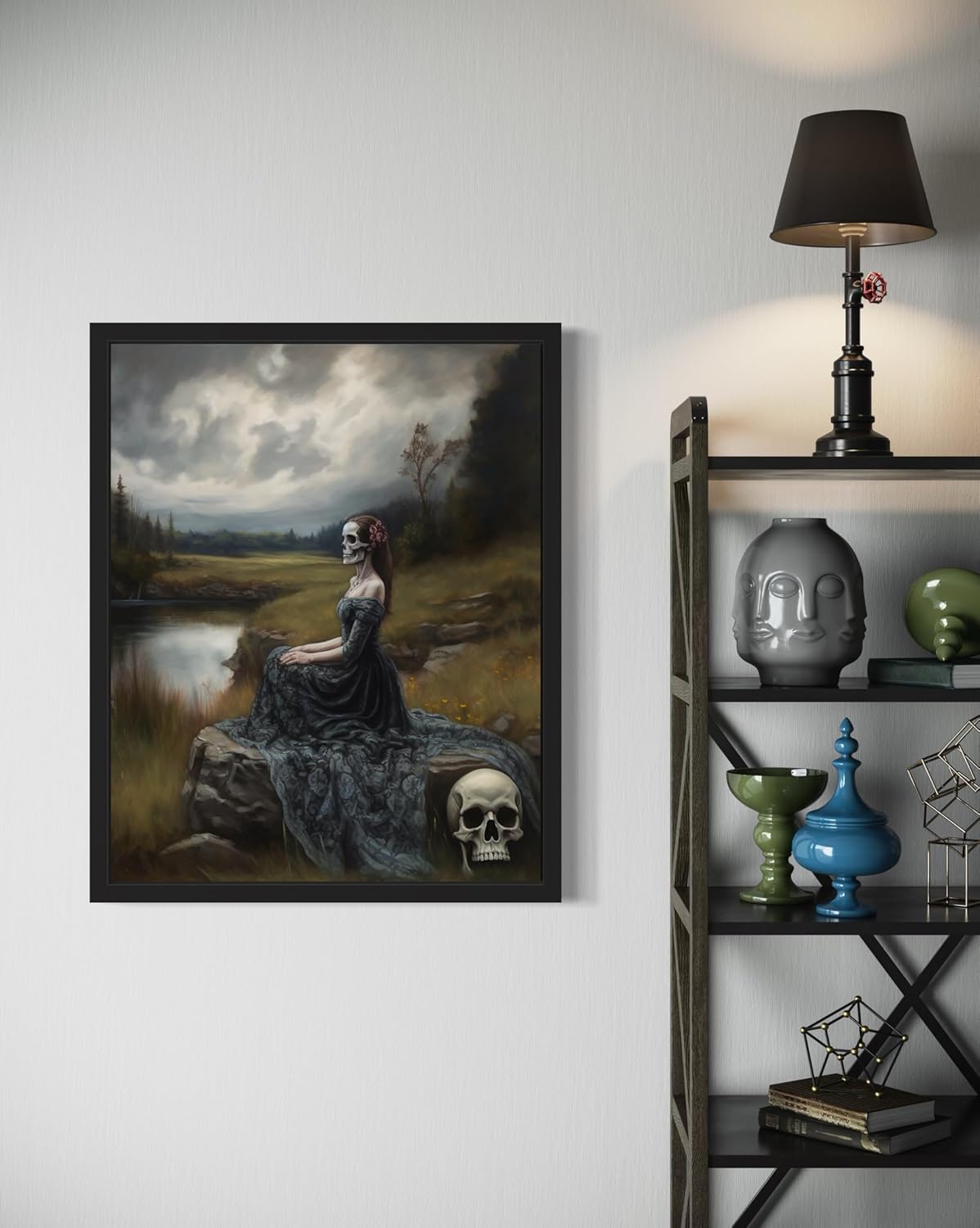 Widow Ghost Poster Art Print, Halloween Scary Vintage Wall Art Academia Spooky Painting Decoration for Horror Prints, Gothic Posters Bedroom Decor 89 (Widow Ghost, 8 x 10 inches, Unframed)