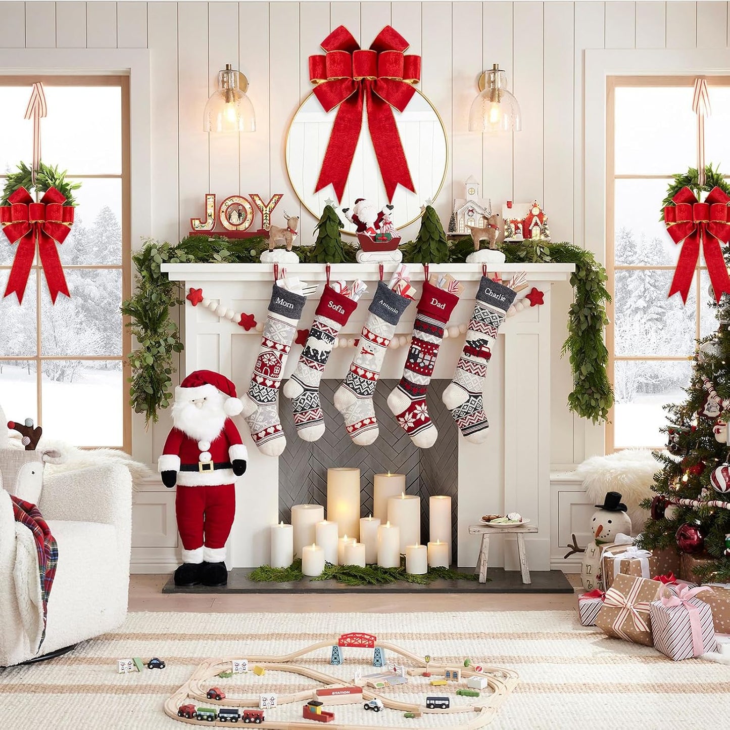 3pcs Large Christmas Bows Velvet Red Bows Holiday Red Christmas Bows Decorations for Wreath Velvet Bows Decor for Christmas Tree Topper, Front Door, Outdoor(14 * 12 inch)