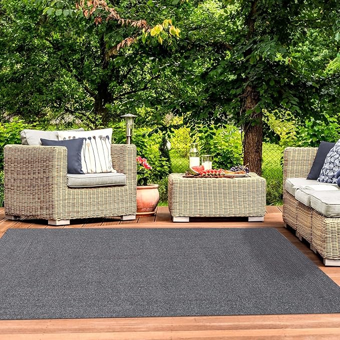Superior Indoor/ Outdoor Large Area Rug, Reversible Braided Home Floor Decor for Living Room, Kitchen, Entryway, Patio, Front Porch, Deck, Modern, Boho, Farmhouse Style, 3' x 5', Charcoal